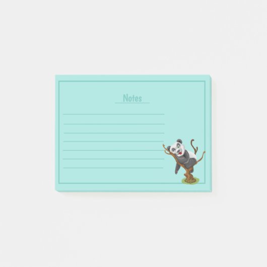 Kute Panda in boom met regels Post-it Notes (Voorkant)