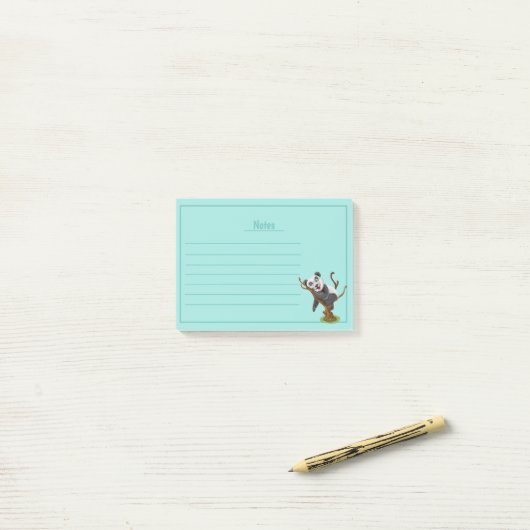 Kute Panda in boom met regels Post-it Notes (Op bureau)