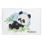 Kute Pandas aangepaste naamloze proefkoffers Kussensloop (Achterkant)