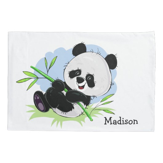 Kute Pandas aangepaste naamloze proefkoffers Kussensloop (Achterkant)