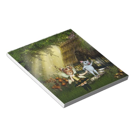 Kute paring en witte muis notitieblok (Schuin)