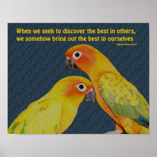 Kute parrots Attitude Inspirerend Quote Poster