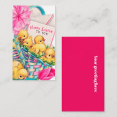 Kute Pasen mini-retro- kuikens Visitekaartje (Voorkant / Achterkant)
