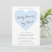 Kute pasta Blue Heart Boy Baby shower per post Kaart (Staand voorkant)