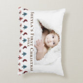 Kute pasta Tree Baby's eerste kerstfoto Accent Kussen (Achterkant (Verticaal))