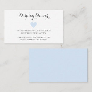 Kute Pastel Blue Heart Baby Display Shower Informatiekaartje
