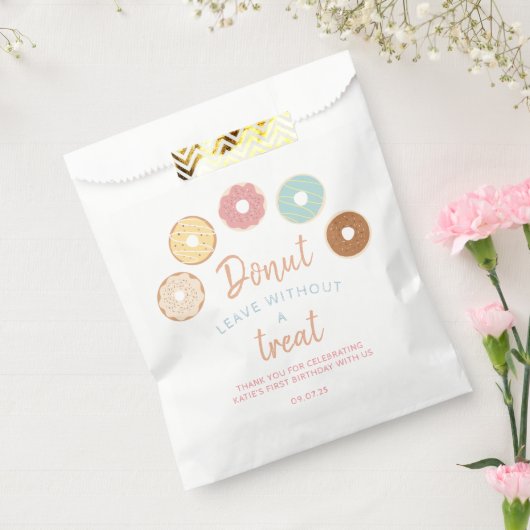 Kute Pastel Donut zonder Treat op zaterdag Bedankzakje (Gezegeld)