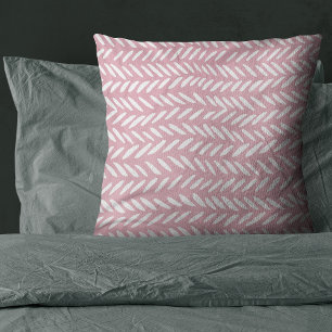Kute pastel herringbone-patroon op roze kussen