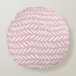 Kute pastel herringbone-patroon op roze rond kussen
