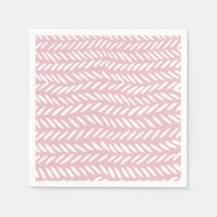 Kute pastel herringbone-patroon op roze servet
