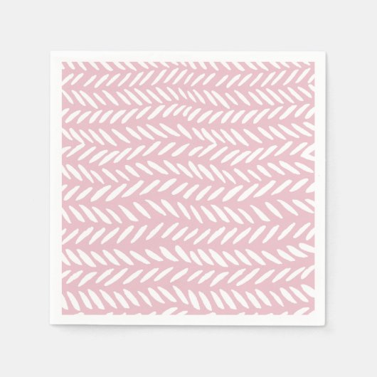 Kute pastel herringbone-patroon op roze servet (Voorkant)