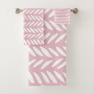 Kute pastel herringbone patroon op roze vierkant bad handdoek