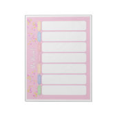 Kute Pastel Pink Confetti Weekse Planner Notitieblok (Gedraaid)