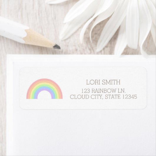 Kute Pastel Rainbow Return Label (Insitu)