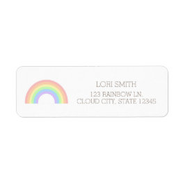 Kute Pastel Rainbow Return Label