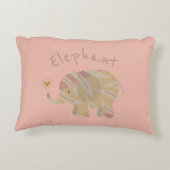Kute Peach Abstract Elephant Accent Kussen (Achterkant)