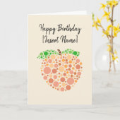 Kute peach in Stippen Design Kaart (Gele Bloem)