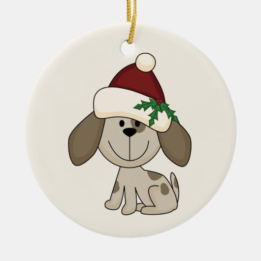 Kute Personalized Dog Kerstversiering Keramisch Ornament (Voorkant)