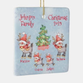 Kute Personalized Family of 4 Reindeer Keramisch Ornament (Rechts)
