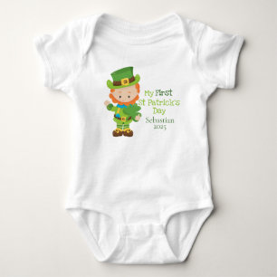 Kute Personalized Leprechaun First St Patricks Day Romper