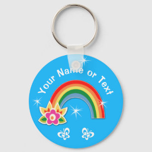 Kute Personalized Rainbow Party Favors for Girls Sleutelhanger
