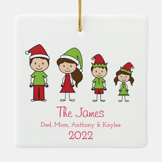 Kute persoonlijke kerstmis keramisch ornament (Achterkant)