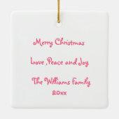 Kute persoonlijke kerstpas keramisch ornament (Achterkant)