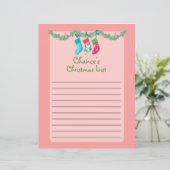 Kute persoonlijke kerstwinlijst voor de kerstman (Staand voorkant)