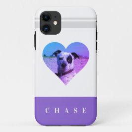 Kute Pet Lover Heart Voeg je fotonaam toe iPhone 11 Hoesje