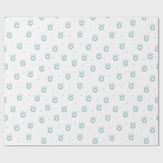 Kute Pet Paws met hart | Kinder verpakkingspapier Cadeaupapier (Vlak)