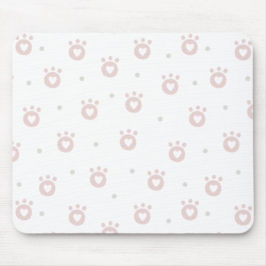Kute Pet Paws met hart | Mousepad Muismat (Voorkant)