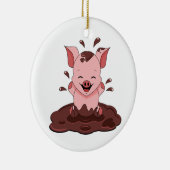 Kute pig-spel in modder keramisch ornament (Rechts)