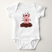 Kute pig-spel in modder romper (Voorkant)