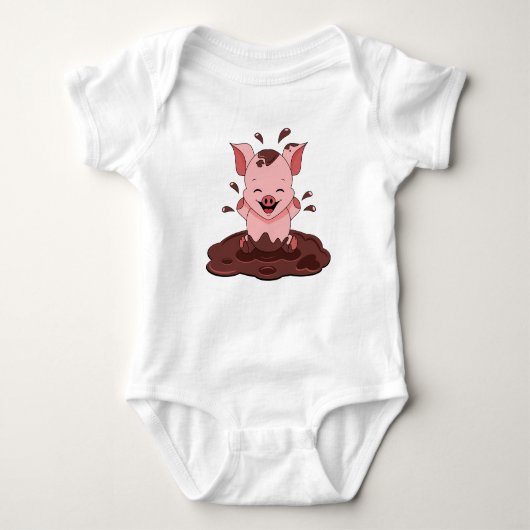 Kute pig-spel in modder romper (Voorkant)