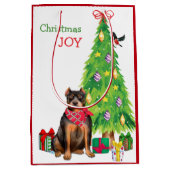 Kute Pit Bull en kerstboom Medium Cadeauzakje (Voorkant)