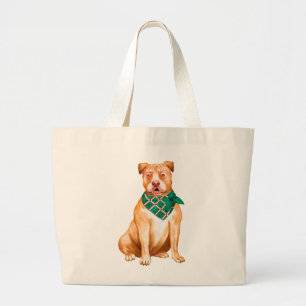 Kute Pitbull Gift Pittie Puppy Dog Pit Bull Grote Tote Bag