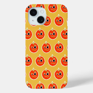 Kute pixelvol oranje monstergezicht werpt kussen