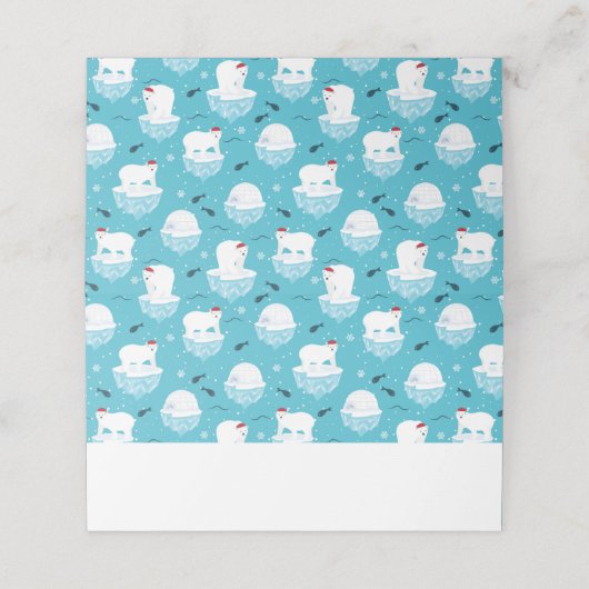 Kute Polar-beren in Santa Hats-kerstpatroon (Buitenkant ongevouwen)