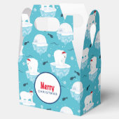 Kute Polar-beren in Santa Hats-kerstpatroon Bedankdoosjes (Geopend)