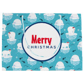 Kute Polar-beren in Santa Hats-kerstpatroon Groot Cadeauzakje (Achterkant)