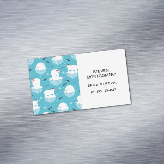 Kute Polar-beren in Santa Hats-kerstpatroon Magnetisch Visitekaartje (Voorbeeld)