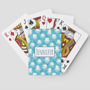 Kute Polar-beren in Santa Hats-kerstpatroon Pokerkaarten