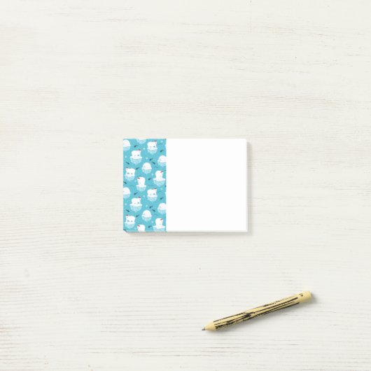 Kute Polar-beren in Santa Hats-kerstpatroon Post-it® Notes (Op bureau)