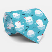 Kute Polar-beren in Santa Hats-kerstpatroon Stropdas (Opgerold)