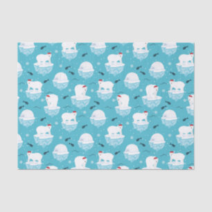 Kute Polar-beren in Santa Hats-kerstpatroon Tissuepapier