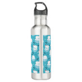 Kute Polar-beren in Santa Hats-kerstpatroon Waterfles (Achterkant)