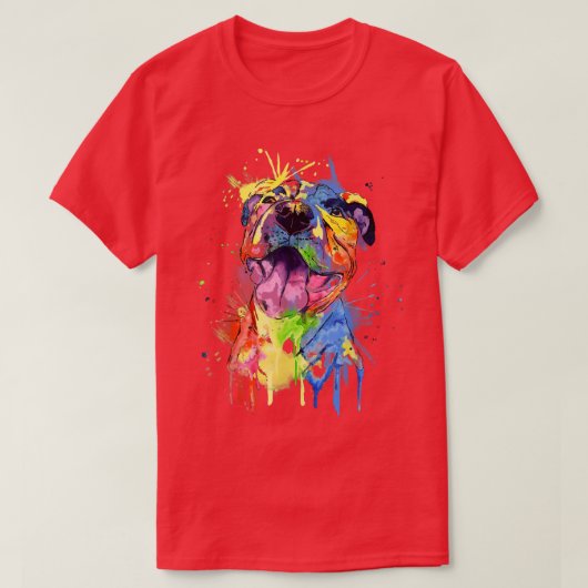 Kute Pop Art Pit Bull Terrier Pitbull Hondenliefhe T-shirt (Design voorkant)