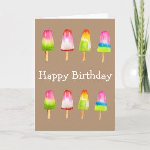 Kute popsicle Zomerverjaardag Kaart