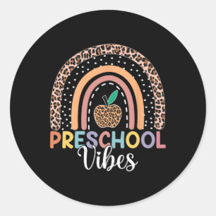 Kute preschool virussen terug naar school regenboo ronde sticker