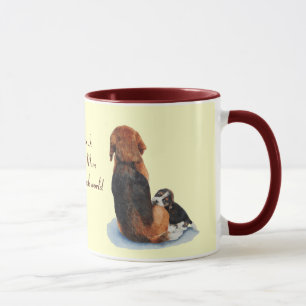 Kute puppy beagle met maanrealistische kunst mok